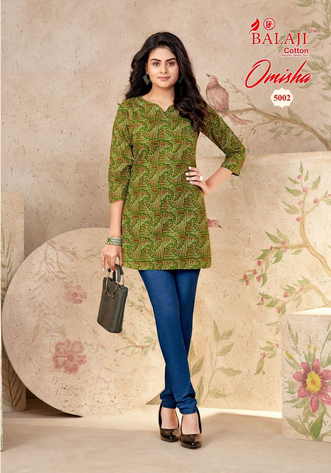 Omisha Vol 5 By Balaji Cotton Tunic Style Short Kurti Wholesale Shop In Surat